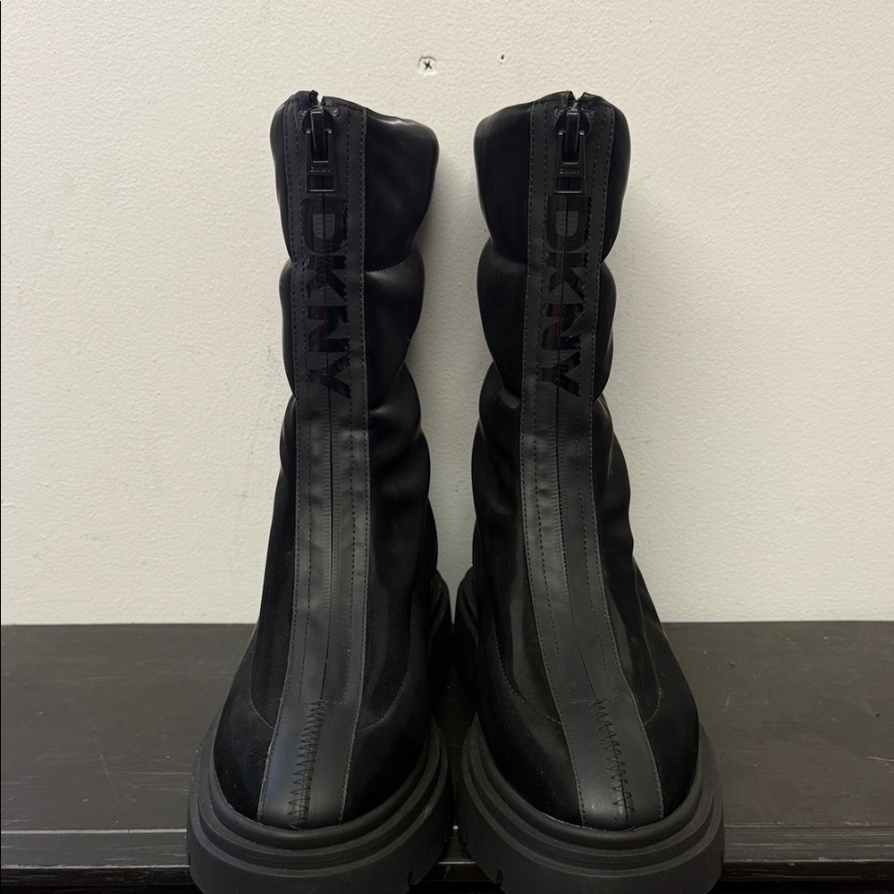 DKNY Black Zipper Boots